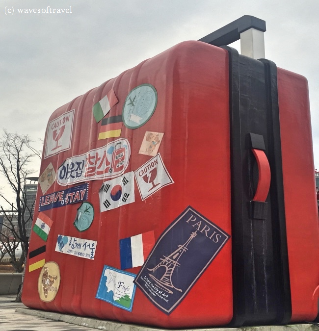 Make sure your luggage isn't as humongous as this one! Photo taken in Seoul, South Korea.